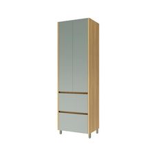 Paneleiro 2 Portas 2 Gavetas Rainha 70cm Nature/Verde - Nesher