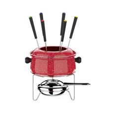 Conjunto Fondue Médio 10 Peças Colorstone Vermelho - Euro Home