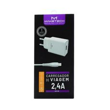 Carregador Bivolt Branco Maketech Com Cabo Lightning