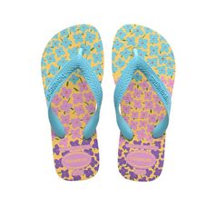 Chinelo Havaianas Kids Flores Amarelo Cajá/Azul 29/30