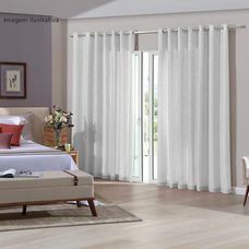 Cortina Pratika Glam 260x170 Lisa Slim Branco - Bella Janela