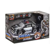 Carrinho Transformável Megaformers Guardian Polícia Preto com Ferramenta - Multikids
