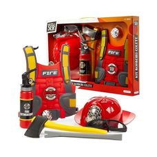 Kit Brincando de Ser Bombeiro com Colete e Acessórios - Multikids