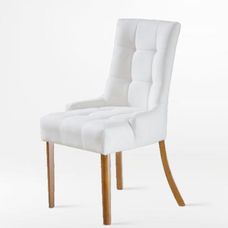 Cadeira Esmeralda 510 Tecido Linho Soft Prata C Mel - Ello Móveis