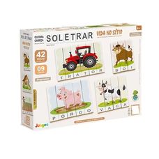 Quebra-Cabeça Soletrar Sítio 42 Peças - Junges Brinquedos