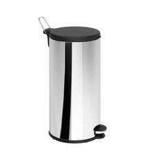 Lixeira Inox Com Pedal 20 Litros Tampa Preta 3048/206 - Brinox