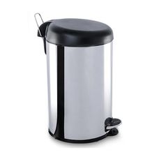 Lixeira Inox Com Pedal 15 Litros Tampa Preta 3048/205 - Brinox