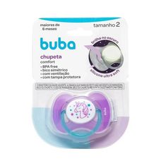 Chupeta Comfort Brilha no Escuro Unicórnio Tamanho 2 - Buba