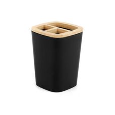 Porta Escova de Dente de Plástico e Bambu - Facilite.Ud