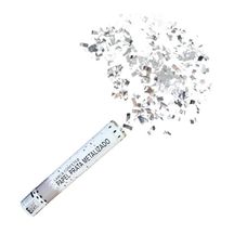 Lança Confete Prateado Metalizado 30cm Picado - Silver Festas