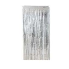 Cortina Metalizada Prata 100x200cm - Silver Festas