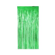 Cortina de Franja Metalizada Verde 100x200cm - Silver Festas