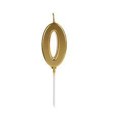 Vela de Aniversário Pick Dourada Número 0 - Silver Festas