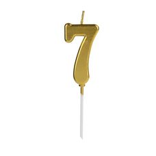 Vela de Aniversário Pick Dourada Número 7 - Silver Festas