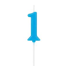Vela de Aniversário Pick Azul Número 1 - Silver Festas