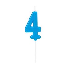 Vela de Aniversário Pick Azul Número 4 - Silver Festas