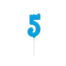 Vela de Aniversário Pick Azul Número 5 - Silver Festas