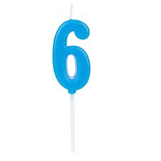 Vela de Aniversário Pick Azul Número 6 - Silver Festas