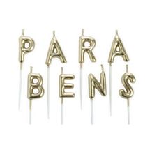 Vela Parabéns Dourada Com 8 Unidades - Silver Festas
