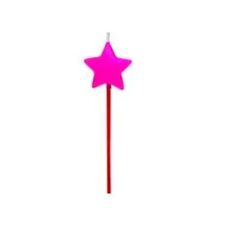 Vela Estrela Neon Com 4 Unidades - Silver Festas