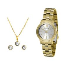 Kit Relógio Lince Feminino Dourado LRGH155L KZ62S3KX