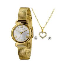 Kit Relógio Lince Feminino Dourado LRGH178L28 K03QB3KX