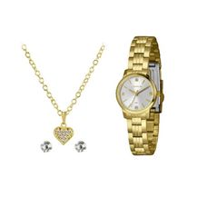 Kit Relógio Lince Feminino Dourado LRGH174L25 K01BS1KX