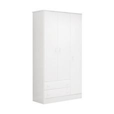 Guarda Roupa Infantil 3 Portas 2 Gavetas Doce Sonho Branco - Qmovi
