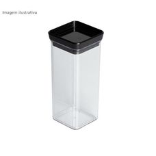 Mini Pote Hermético Quadrado Lumini Black 340ml - Paramount