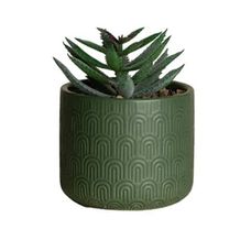 Vaso de Suculenta Artificial Cerâmica 7x10cm Verde - Paramount