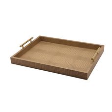 Bandeja Decorativa com Alça de Metal Nude 48x35x7,5cm - Paramount