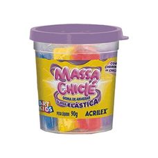 Massa Chiclé Goma de Amassar Super Elástica 90g Acrilex 6 Cores