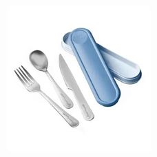 KIT TALHERES PICNIK CONCEPT ADULT ESTOJO COM GARFO FACA E COLHER AZUL