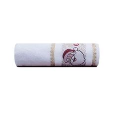 TOALHA LAVABO 32X45 BORDADO NATALINA PAPEL NOEL BRANCO