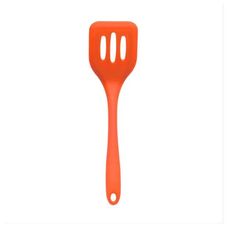 ESPATULA VAZADA DE SILICONE DUPLO LARANJA