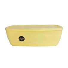 Pote Retangular Peg 5L Amarelo Pastel Com Tampa Transparente - Arca Plast
