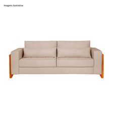 Sofá Turim 200cm Linen Marrom - Modelar Estofados