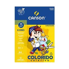 PAPEL COLORIDO INFANTIL 8 CORES 32FLS A4 80GM2