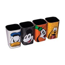 Porta-Objetos e Organizador de Mesa Mickey e Amigos Plasútil – 5 Peças