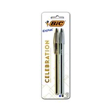 Caneta Esferográfica Bic Celebration 1.0mm Prata/Dourada Com 2 Unidades
