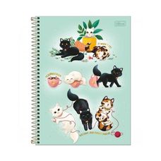 Caderno Espiral Universitário Capa Dura 1x1 Purrfect Cats 80 Folhas - Tilibra - Capas Sortidas