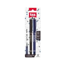 Caneta Gel Tris Holic Fancy Azul/Preto Com 2 Unidades