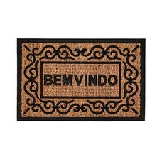 Tapete Capacho Bem Vindo Moldura Antiderrapante 40x60cm - Tuut