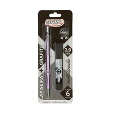 Lapiseira Técnica 2.0mm Metálica Rosa com Grafite - BRW