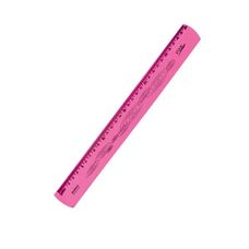 Régua Escolar 30cm Flexível Neon Rosa - Maxcril