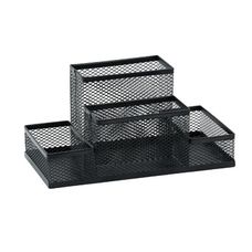 Organizador de Mesa Aramado Ilha 4 Divisórias Preto - BRW