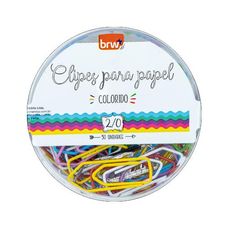 Clipes Para Papel 2/0 Colorido Com 50 Unidades - BRW