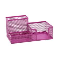 Organizador de Mesa Aramado Com 3 Compartimentos Rosa - BRW