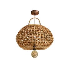 Cúpula em Rattan Com Lâmpada e Bocal Pendente Grafite - Mart