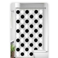 Cortina de Box para Banheiro PVC Balls Preto e Branco com Ganchos – Vida Pratika
